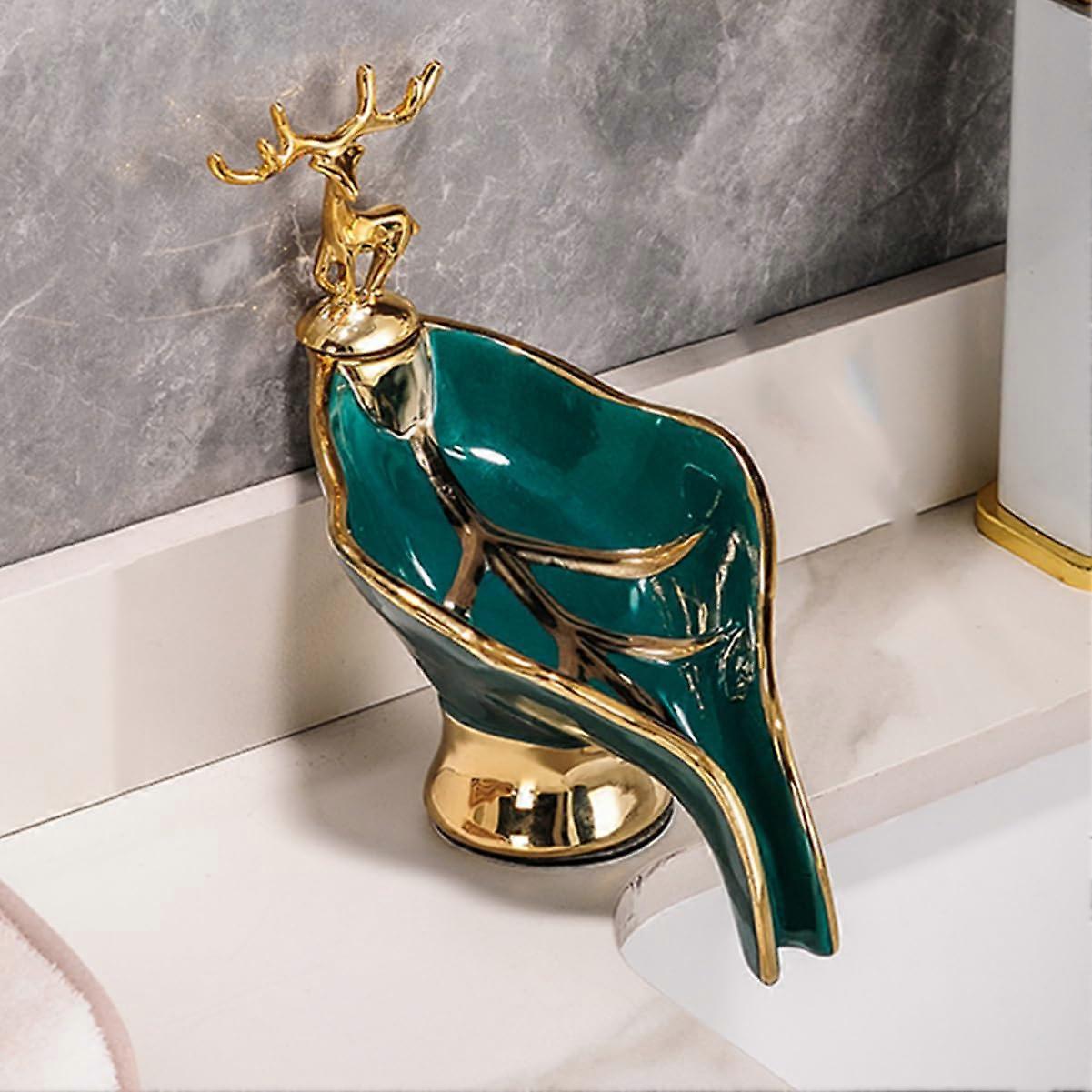 Creative leaf shape soap tray for bathroom countertops and sinks