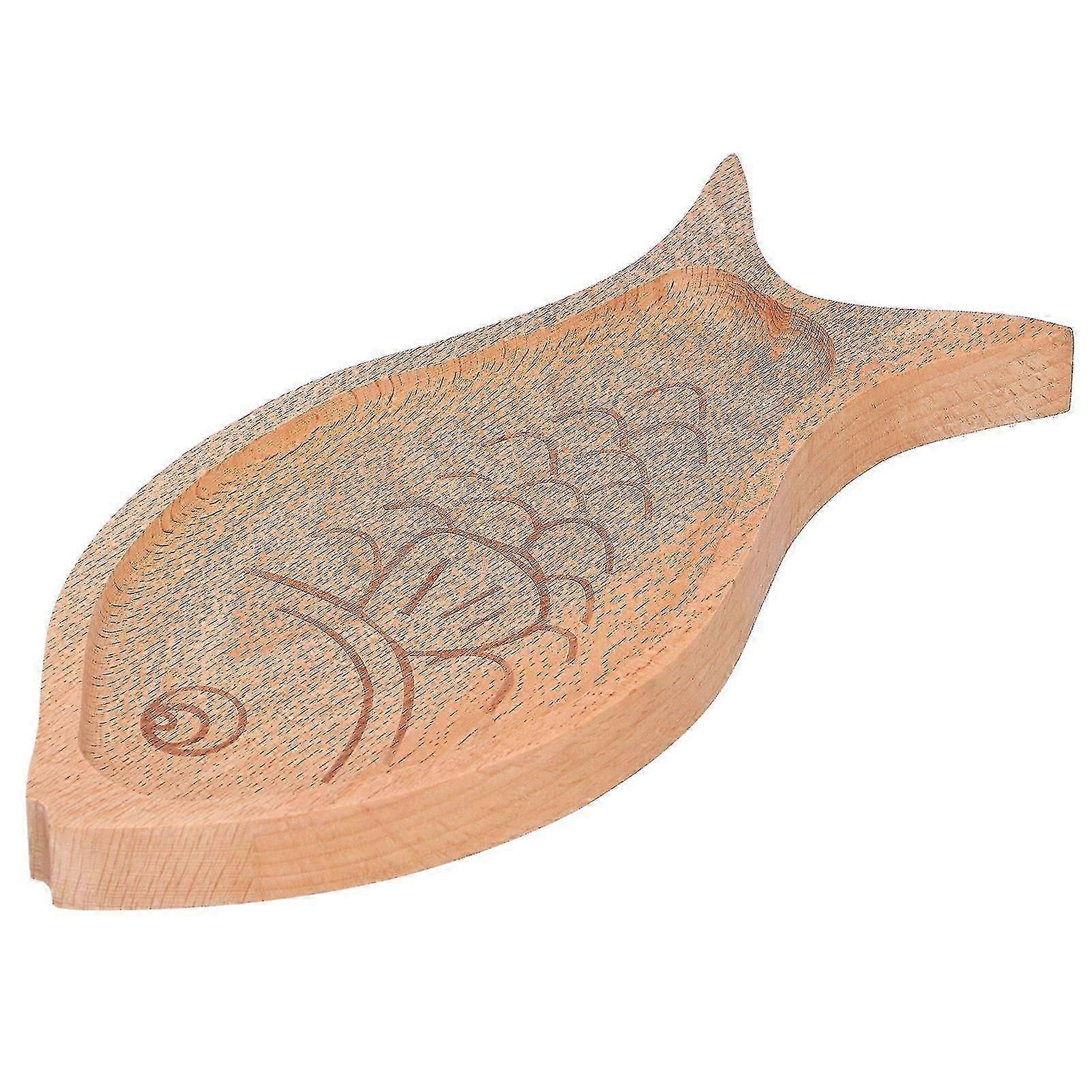 Wooden Plate FishShaped MultiGrain Creative Fruit Dessert Tray Table Box Candy Dish