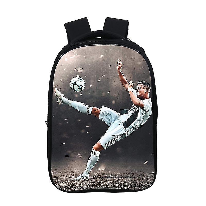 Football Crowe Around Ronaldo Patterned Shoulder Backpack Schoolbag High Quality