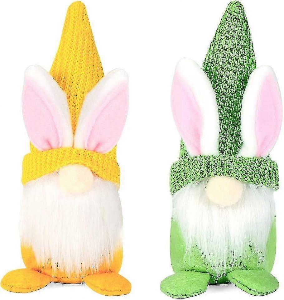 Easter Decoracion 2 Easter Plush Doll Deco Easter Dwarfs Easter Bunny Decoration Green and Yellow
