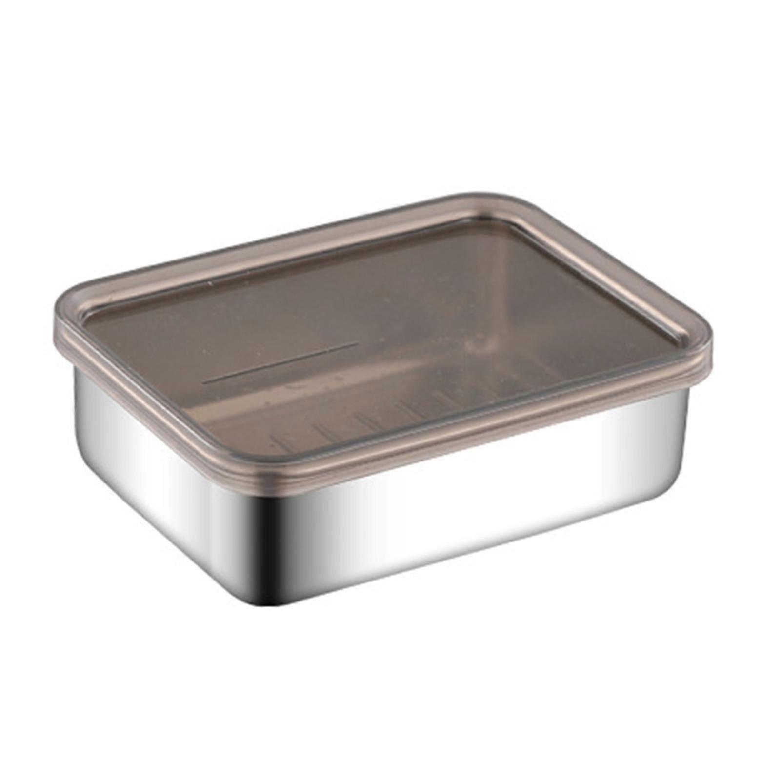 Refrigerator Stainless Steel Cheese Container Elevated Base Fridge Deli Meat Storage Box Kitchen Food Storage Container with Lid-Yvan