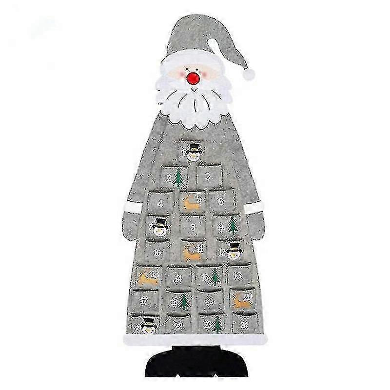 Ημερολόγιο έλευσης Χριστουγέννων 3d Santa felt ημερολόγιο άφιξης με 24 ημέρες τσέπες Xmas αντίστροφη μέτρηση