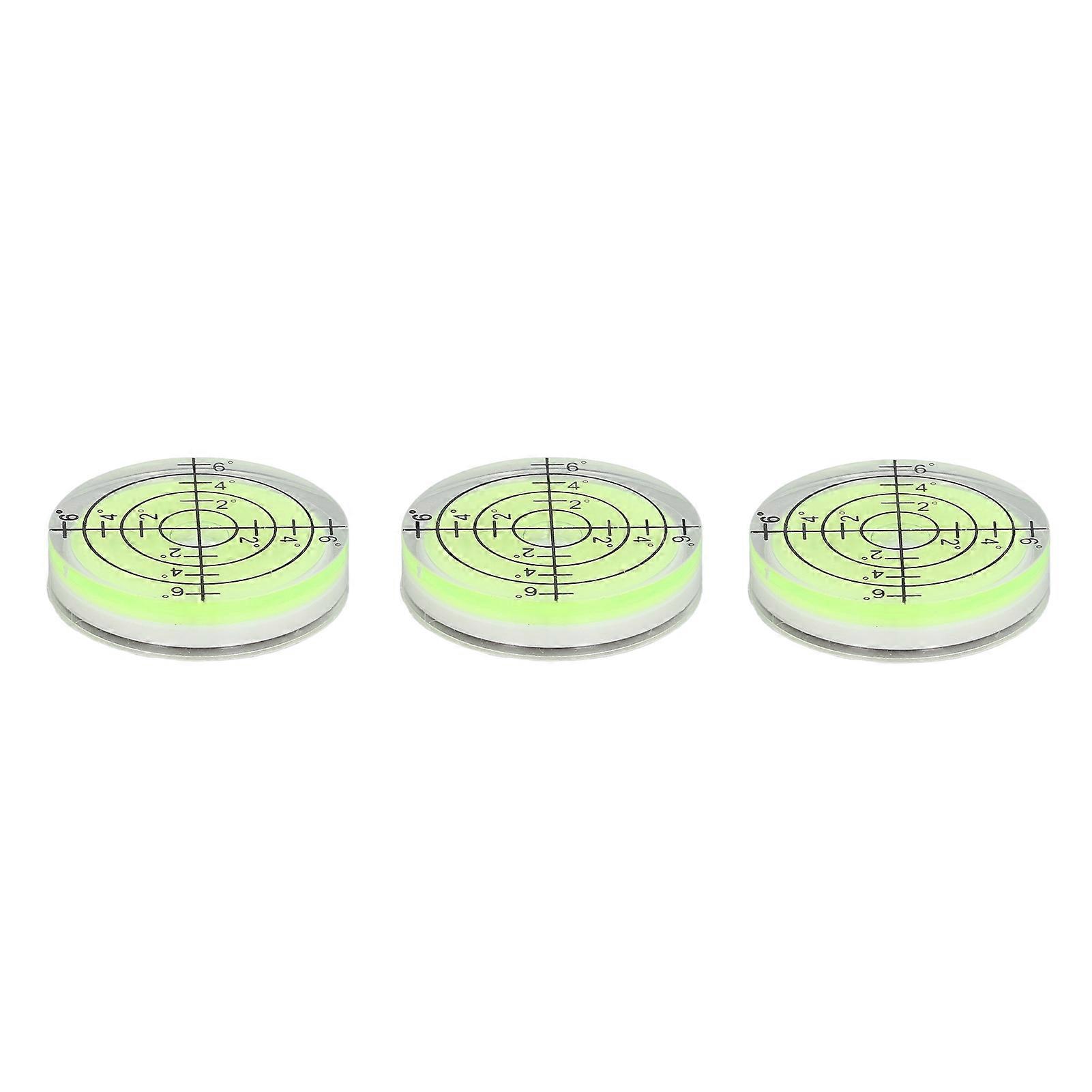 Round Bubble Level Set - 3 High Precision Mini Bullseye Levels 32mm for Accurate Horizontal Measurement