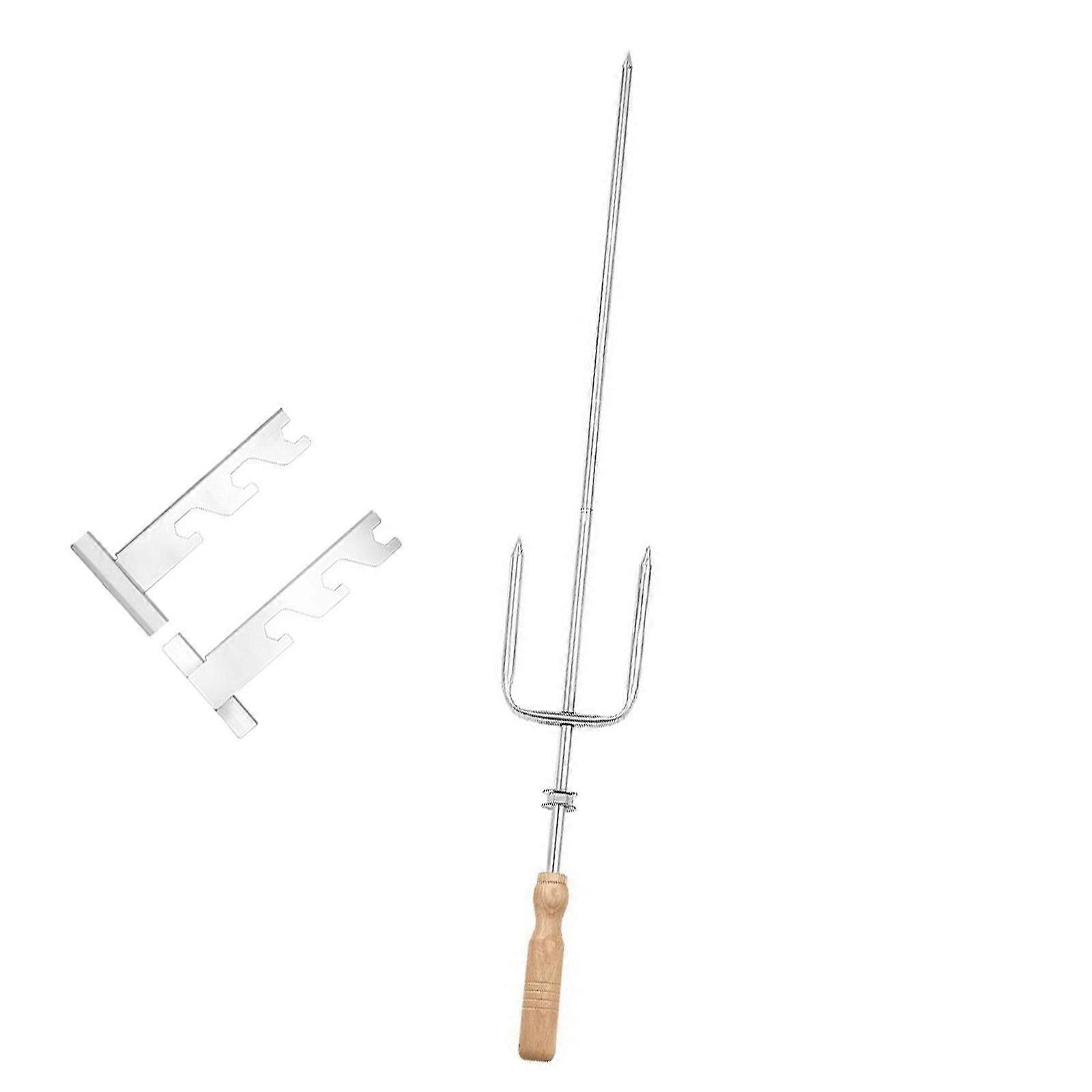 Grillgaffel Solid avtakbart grillspyd for pølser grønnsaker utendørs