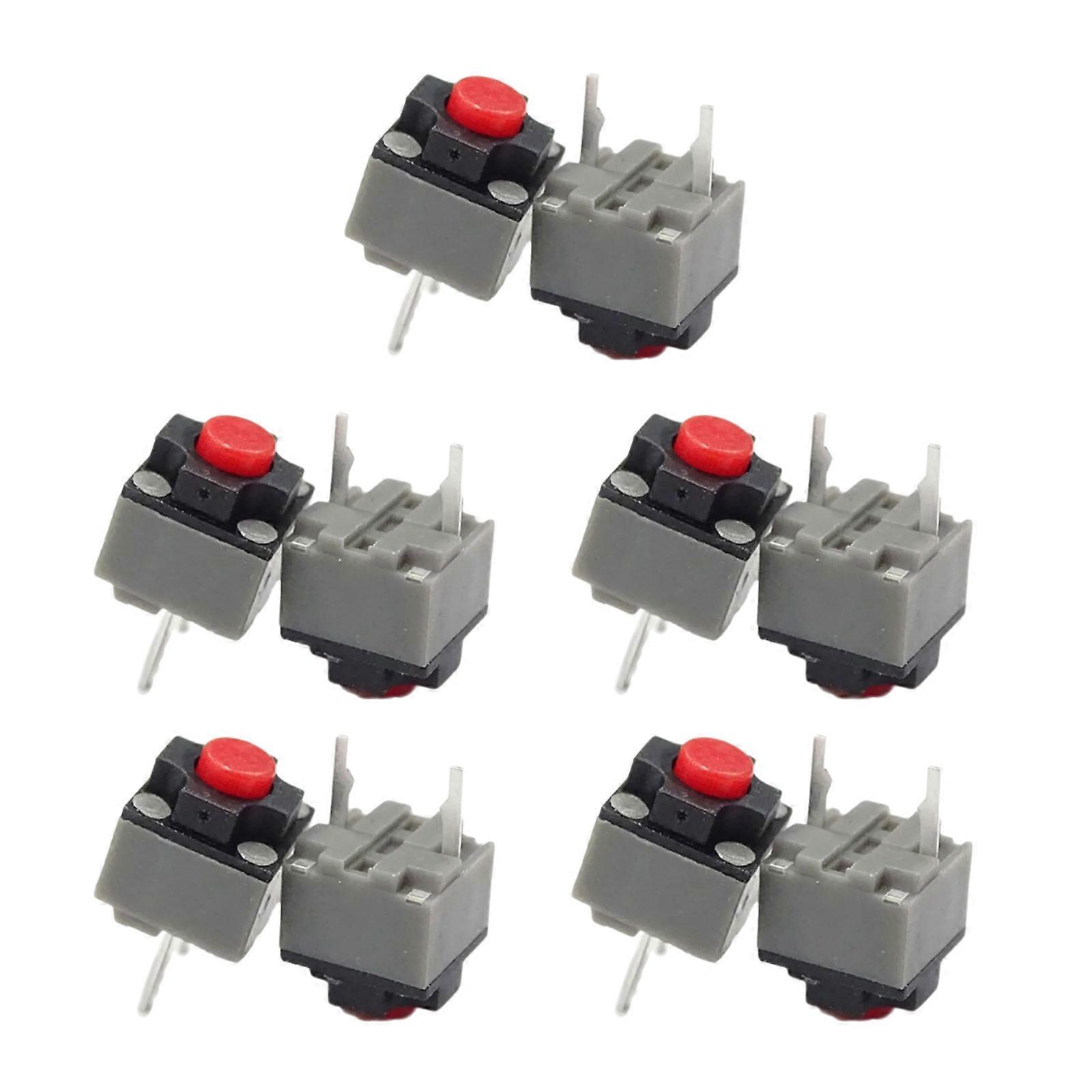 10 Adet Kailhs Silents MicroSwitch 6x6x7.3mm Kare Sessizler Anahtarlar Düğme Fare Microswitch Anahtarları