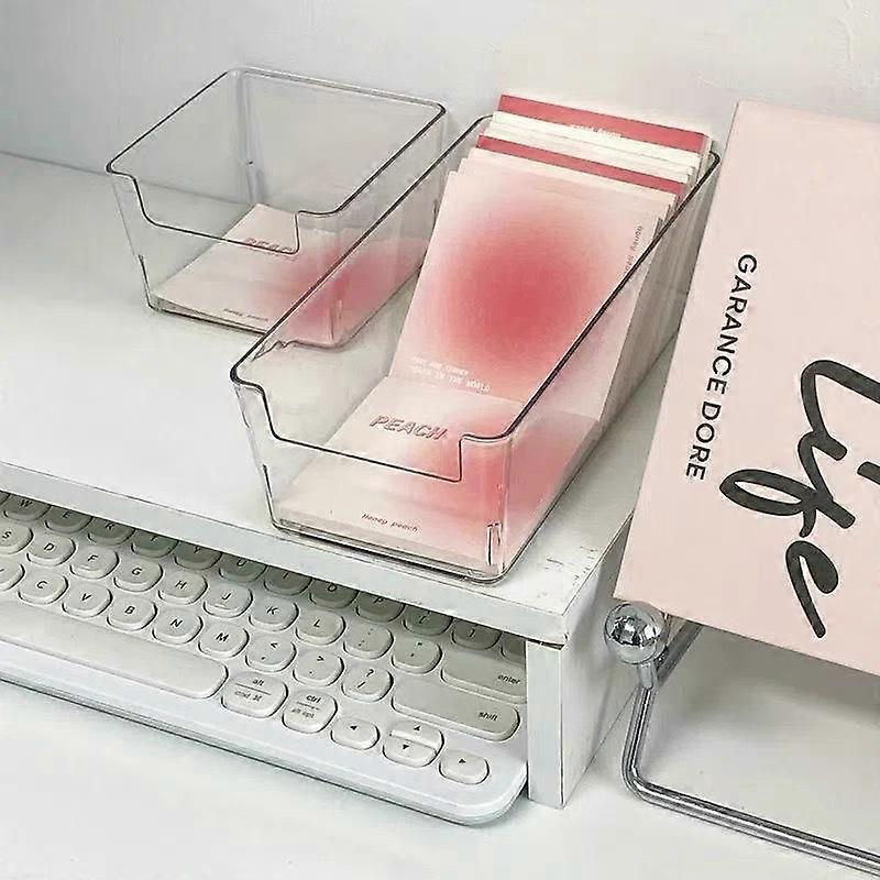 Household Transparent Storage Box Medium Long Box 1Pc Desktop Plastic Organiser