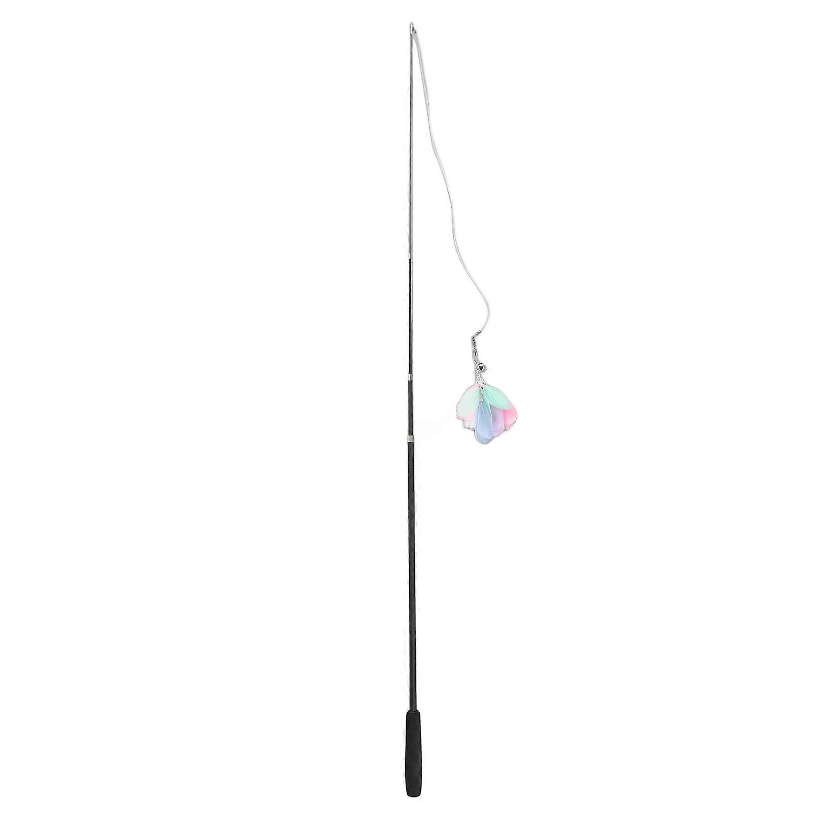 Funny Cat Stick Retractable Interactive Cat Feather Toy for Indoor Cats Kitten Play Exercise