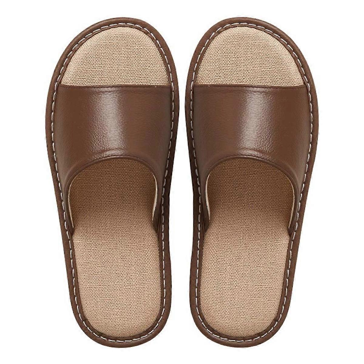 1Pair Soft Slippers Summer Slippers Quiet Flax Non-Slip Slippers for Indoor or Outdoor Travel 29 Ya