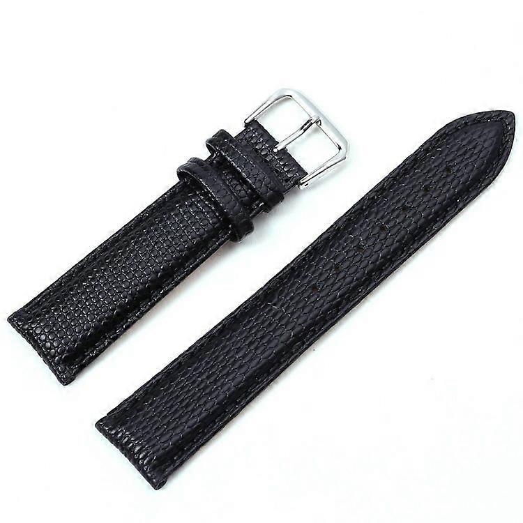 Lizard patterned ribbon of black leather