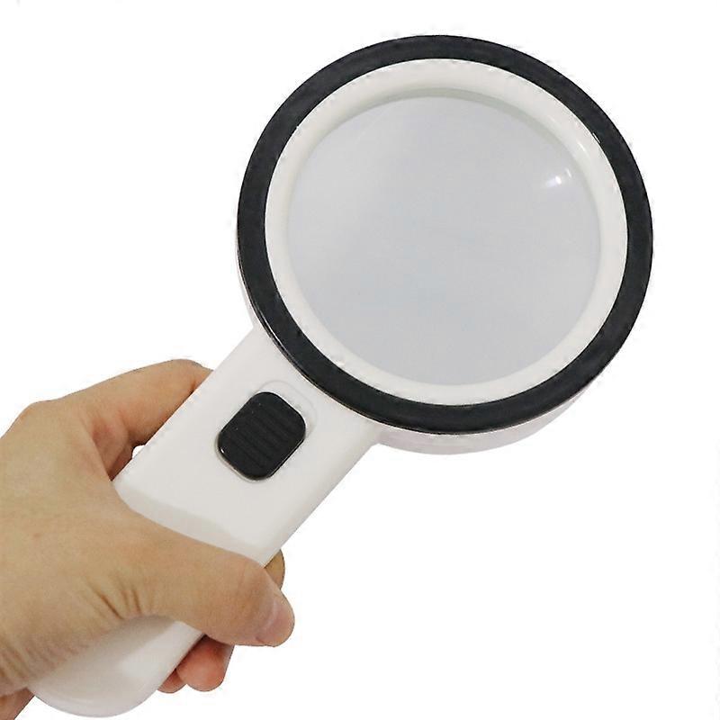 JHS407 30X Handheld HD Magnifier With LED Light 80mm 30X