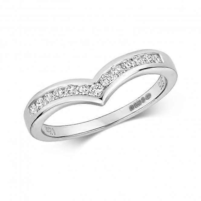 Diamond Jewellery 9ct Channel Set Wishbone Ring RD142W
