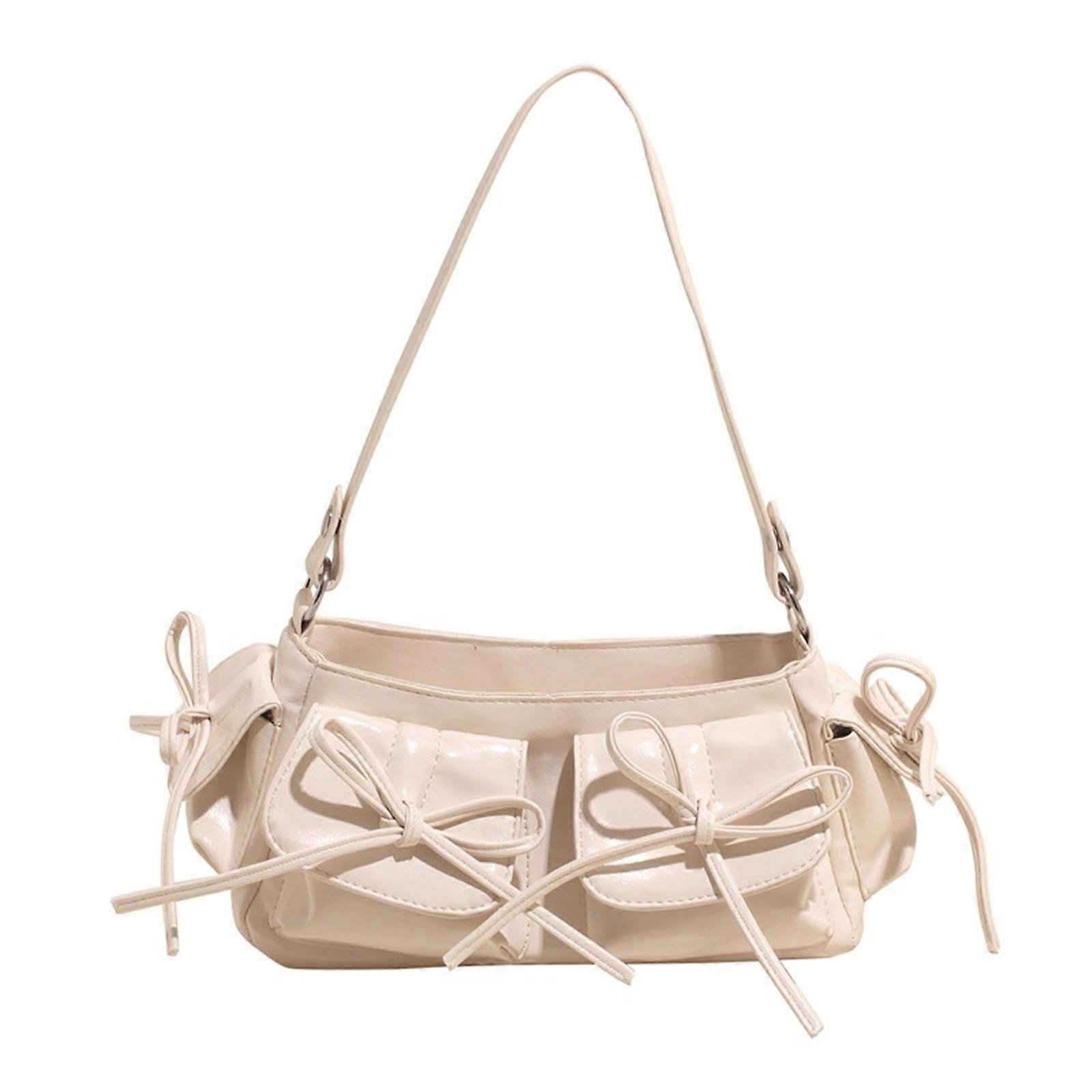 Bowknot Underarm Handbag Offering Various Carrying Styles Suitable For Students Professionals And Casual Enthusiasts White