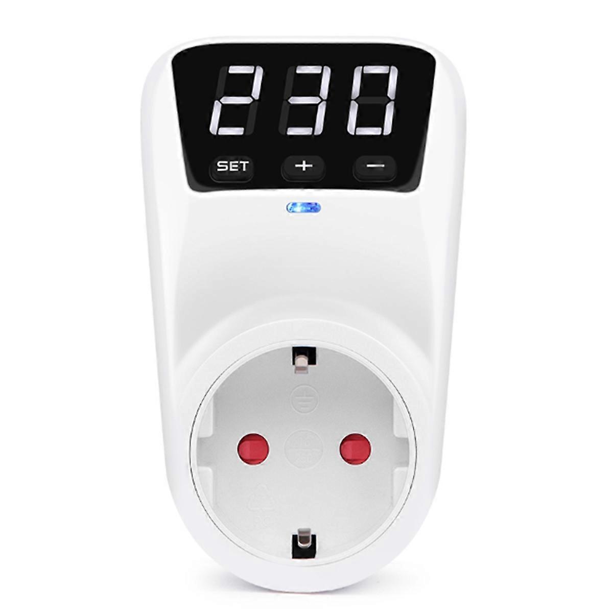 LED Display Voltage Protector Socket with Reset Function EU Plug