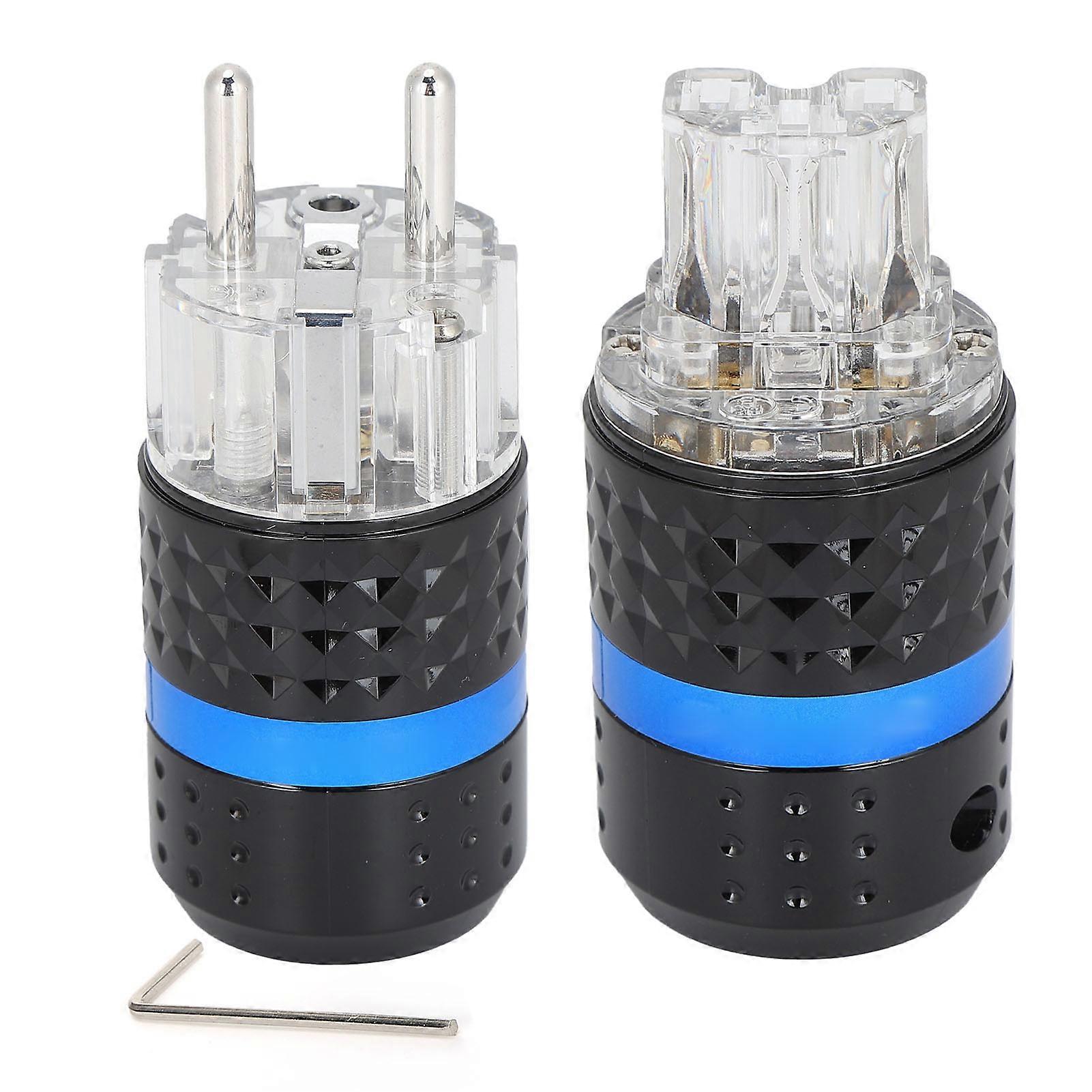 Monosaudio Power Plug Pure Copper Rhodium‑Plated Transparent Audio Power Connector Plug 100‑250V