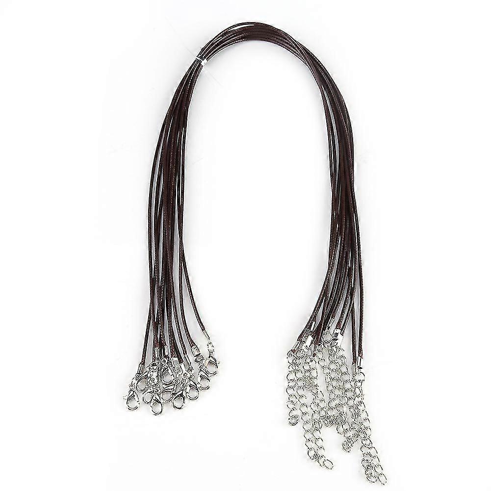 Adjustable Necklace Wax Rope Cord String for DIY Jewelry Making (10PCs, Brown)