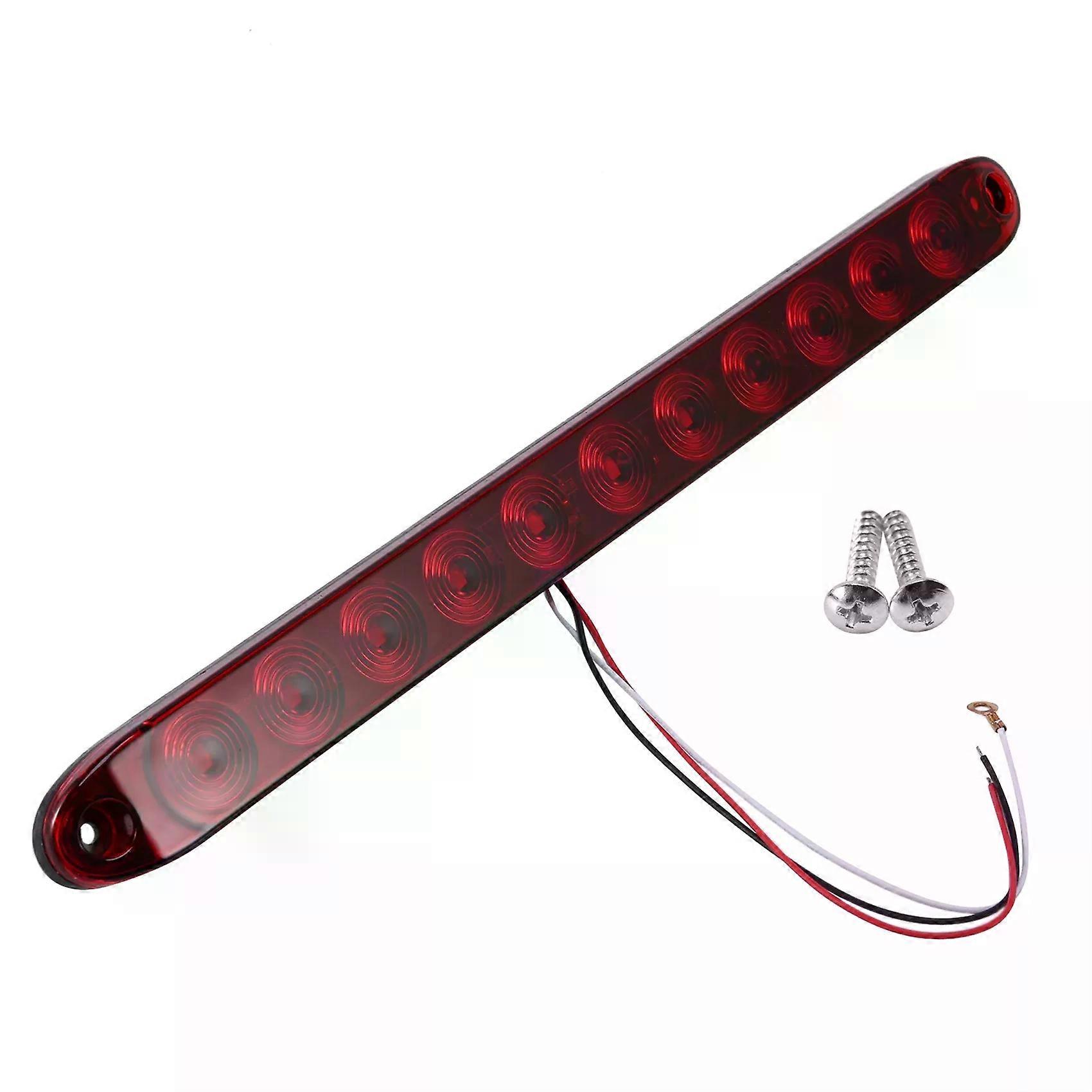 1 Pcs Rouge 15 Pouces 11 Led Barre Lumineuse Stop Tourner Queue 3Rd Frein Léger Camion Remorque Identification Barre D’identification Étanche