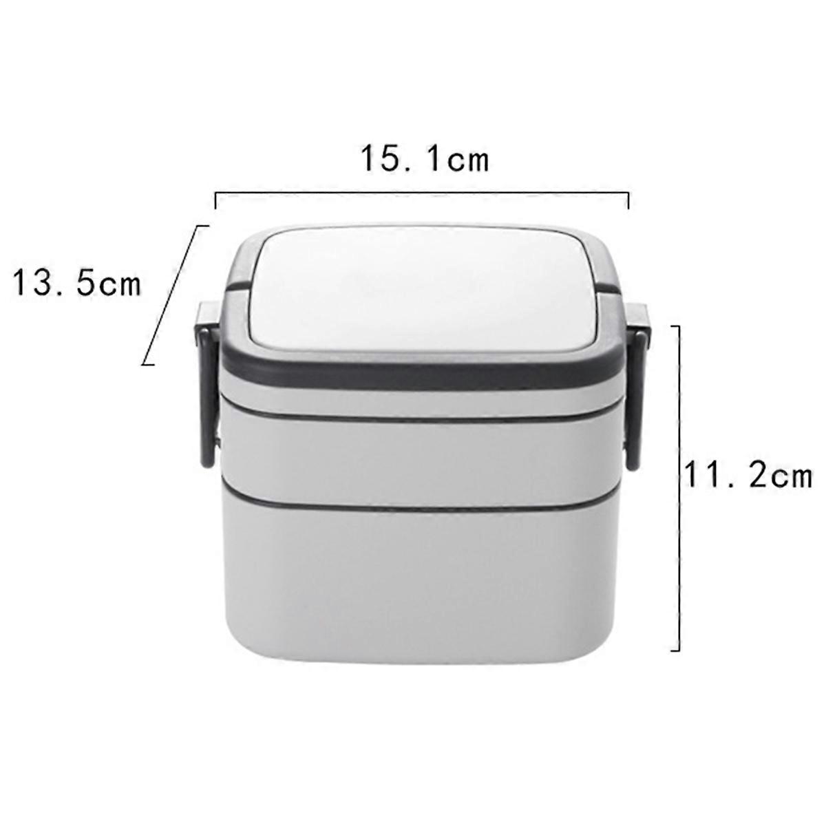 Portable Plastic Double-Layer Lunch Box