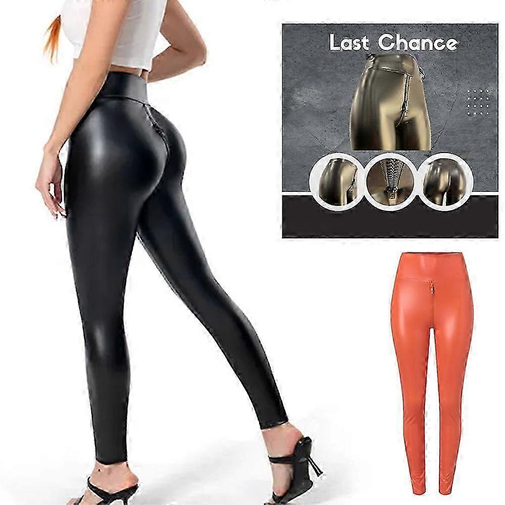 Matte Leather Trousers Womens Leather Slim Pants Legging High Waist Stretchy Trousers