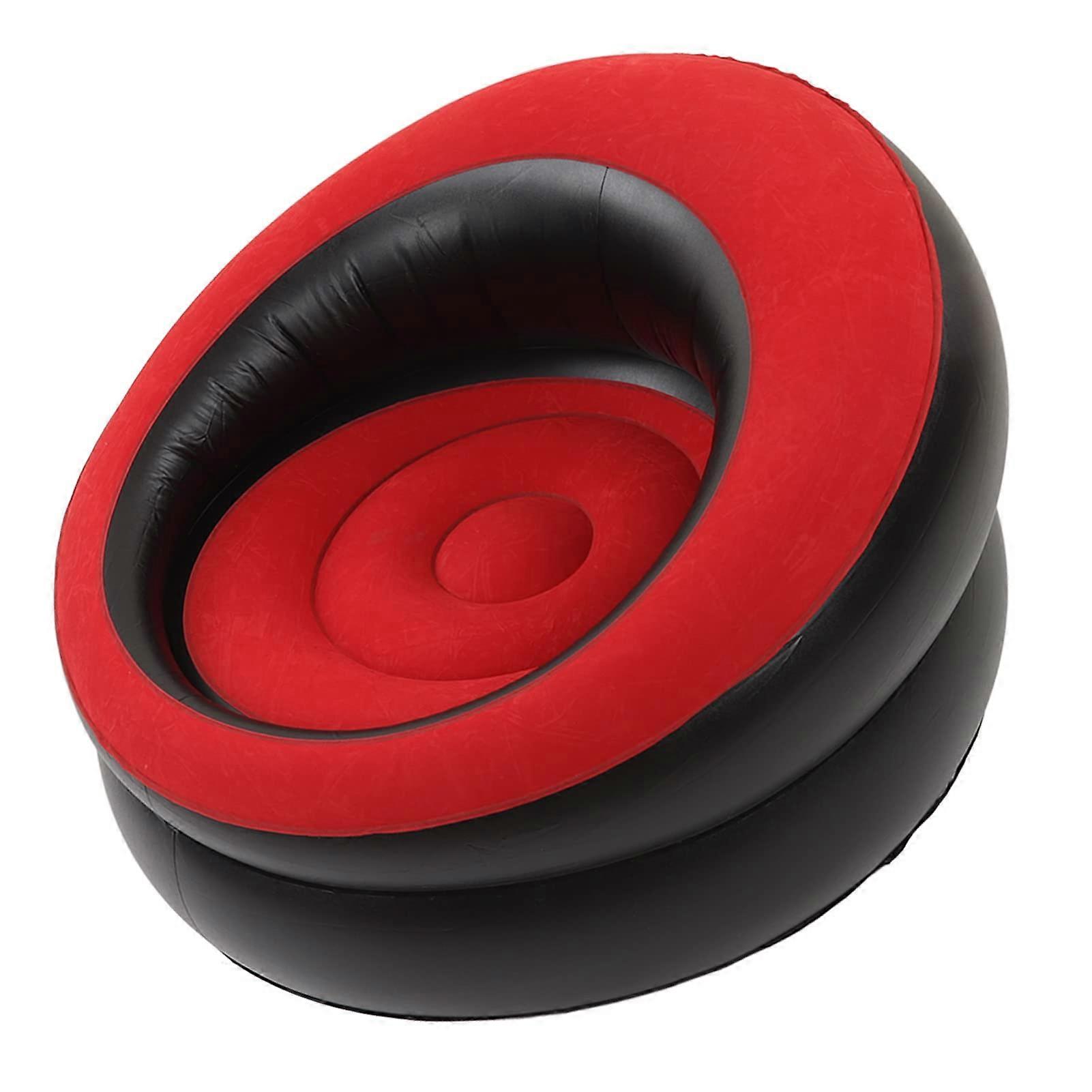 Inflatable Couch, Soft Comfortable Inflatable Sofa Chair for Living Room Bedroom Reading Room Office Balcony Travel (Red)