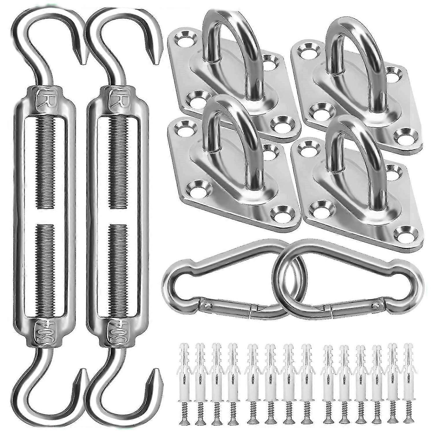 M6 Heavy Duty Sun Sail Shade Hardware Kit, 304 Stainless Steel Awning Attachment Set