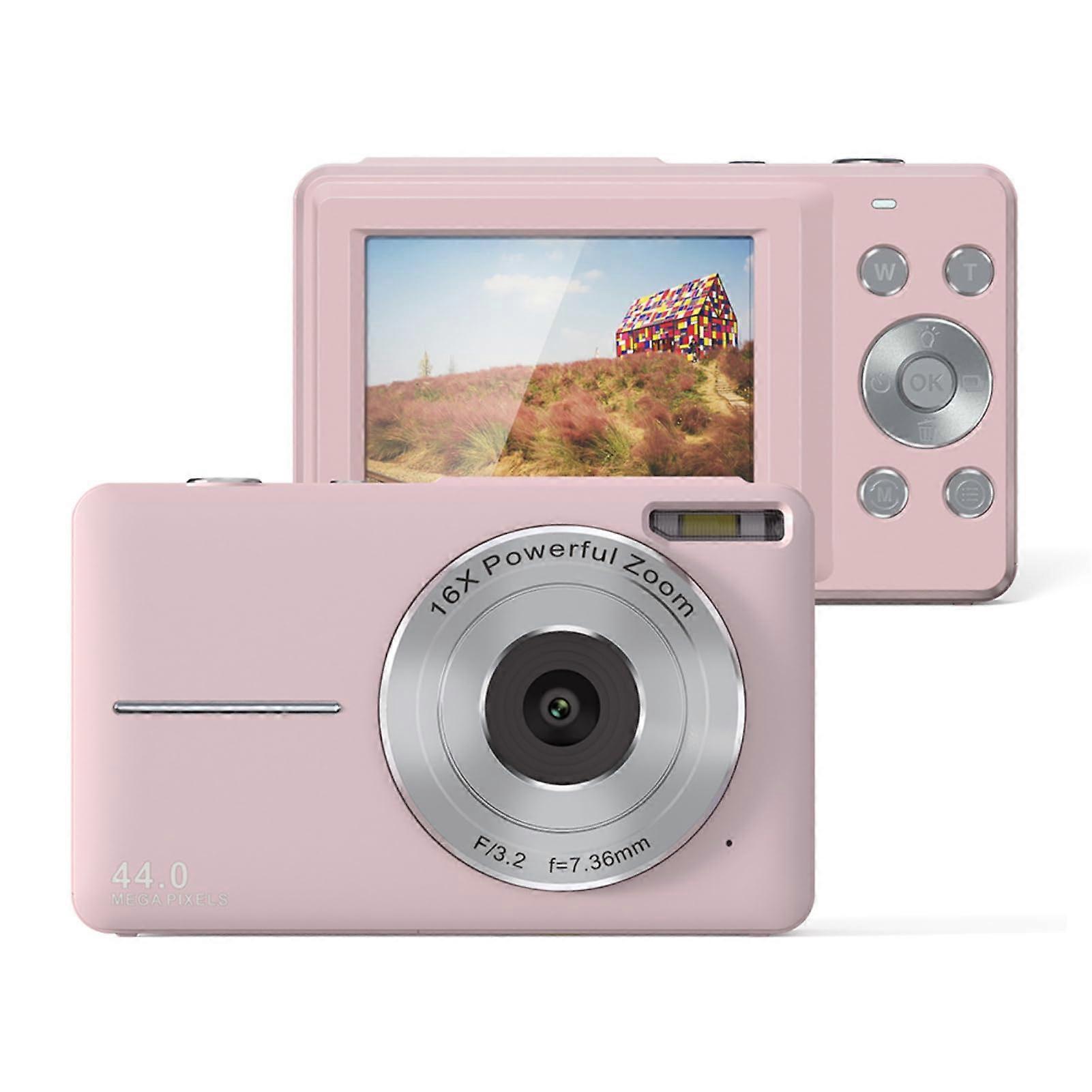 4K Digital Camera with 16X Zoom, 1080P 44M Autofocus Pocket Camera, 2.4 Inch LCD Screen, Compact Design