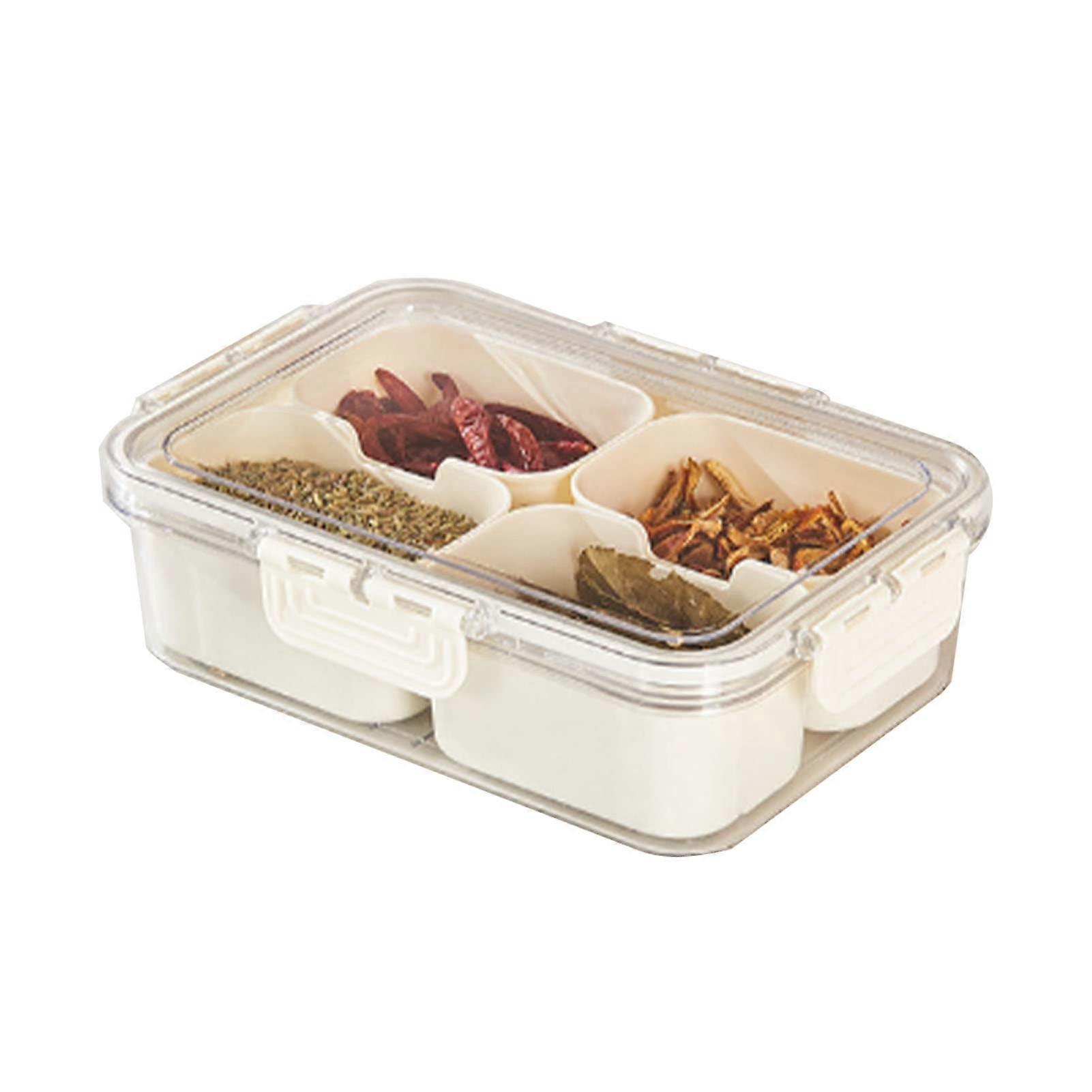 Refrigerator Organizer Box with Lid, Food Grade Stackable Storage Box, Multiple Grill Racks Transparent Box