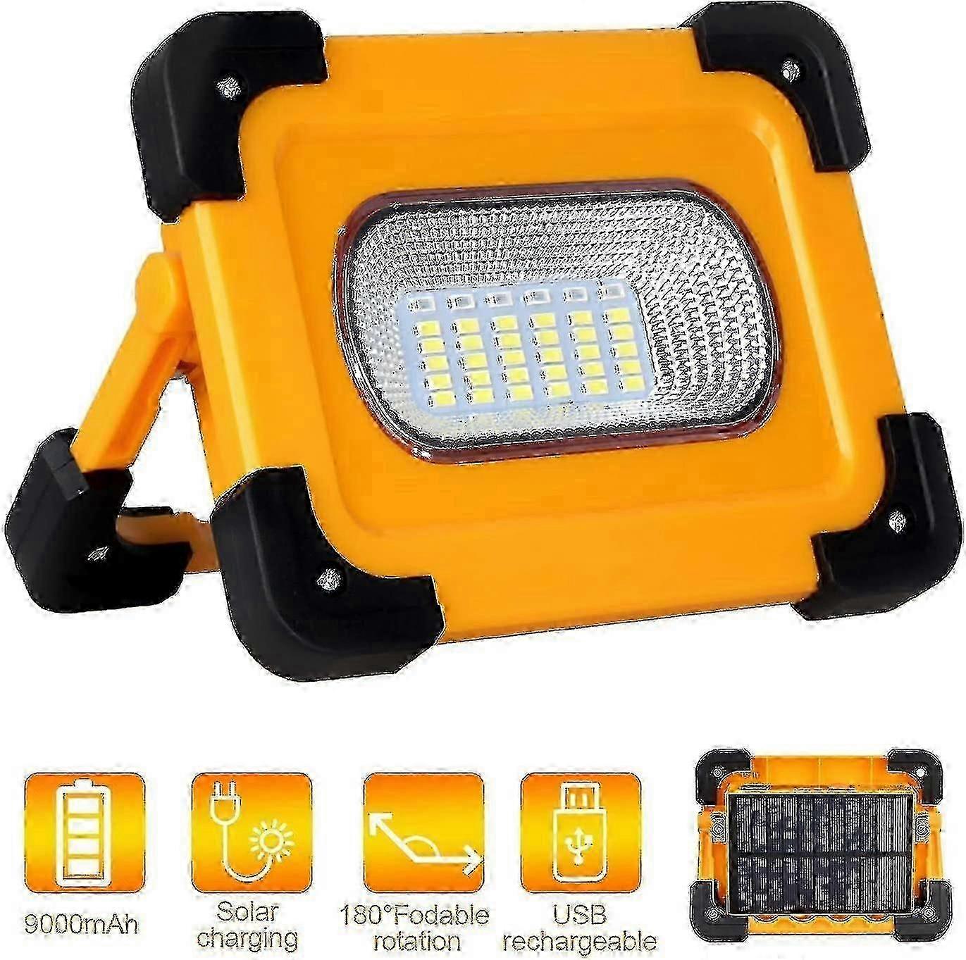 Rechargeable 60W LED Floodlight, 3000 Lumens Construction Work Light