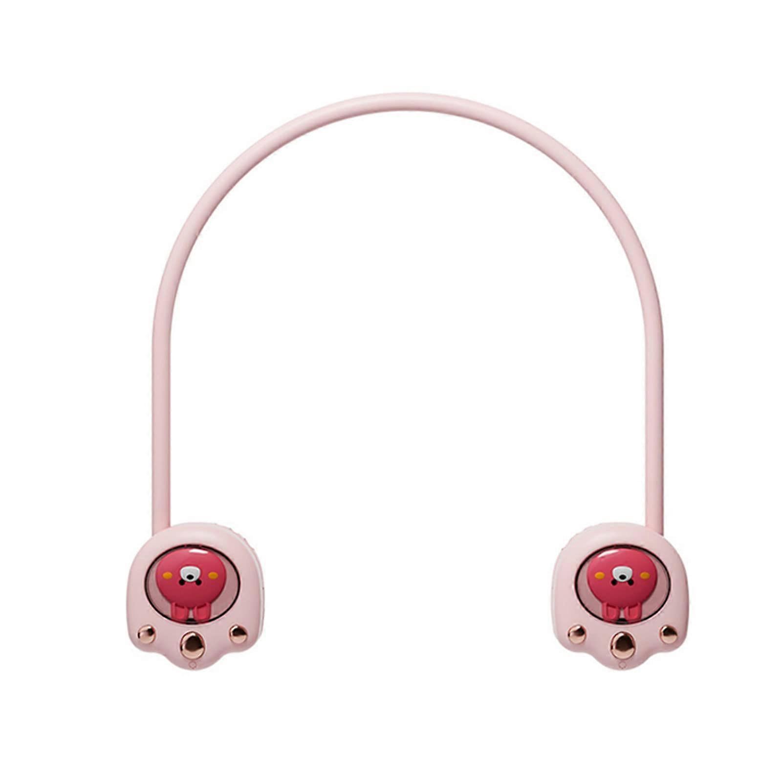 Hanging Neck Fan Bladeless Mini Fan Usb Charging 3speed Cooling Sports Fan Neckband Fans For Travel Office Fans(Red)