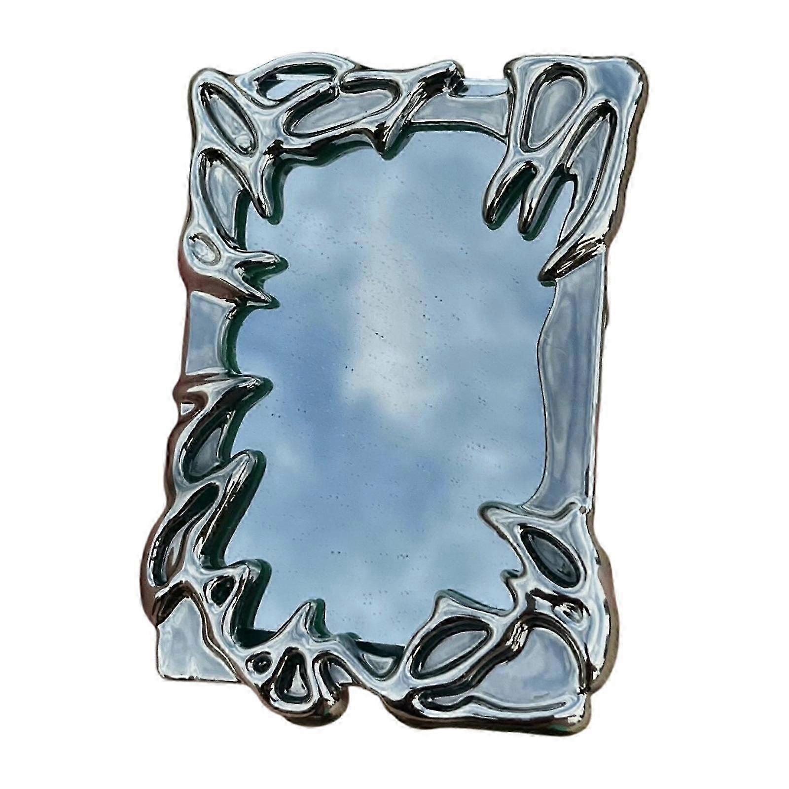 مرآة مطلية بالكهرباء منظم مكتب غير منتظم الشكل لديكور المكتب ، تخزين القرطاسية الهندسية مع تشطيب المرآة