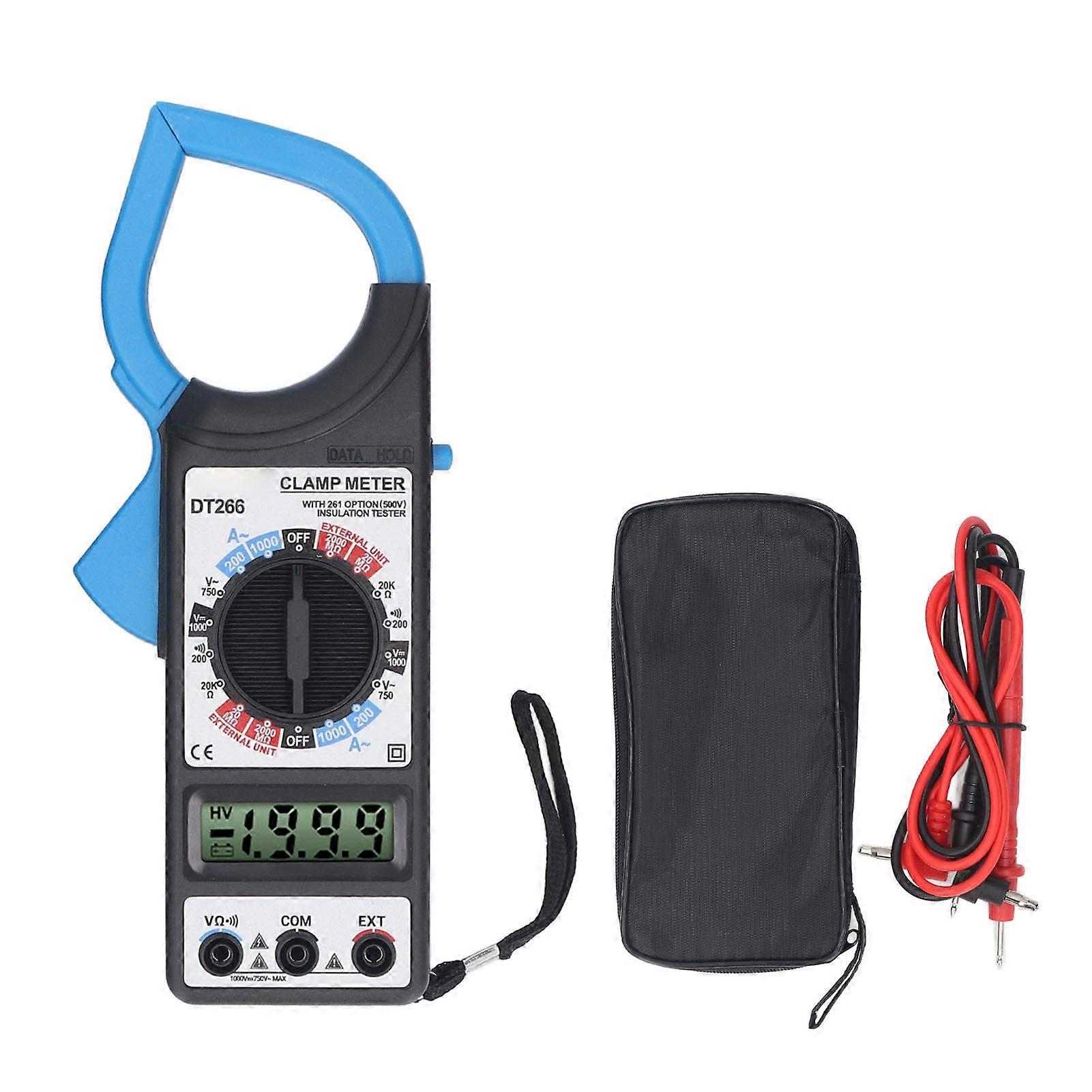 Digital Clamp Meter Multimeter 1999 Count AC DC Volt Diode Ohms Capacitance Tester with Buzzer Electrican Tool DT266