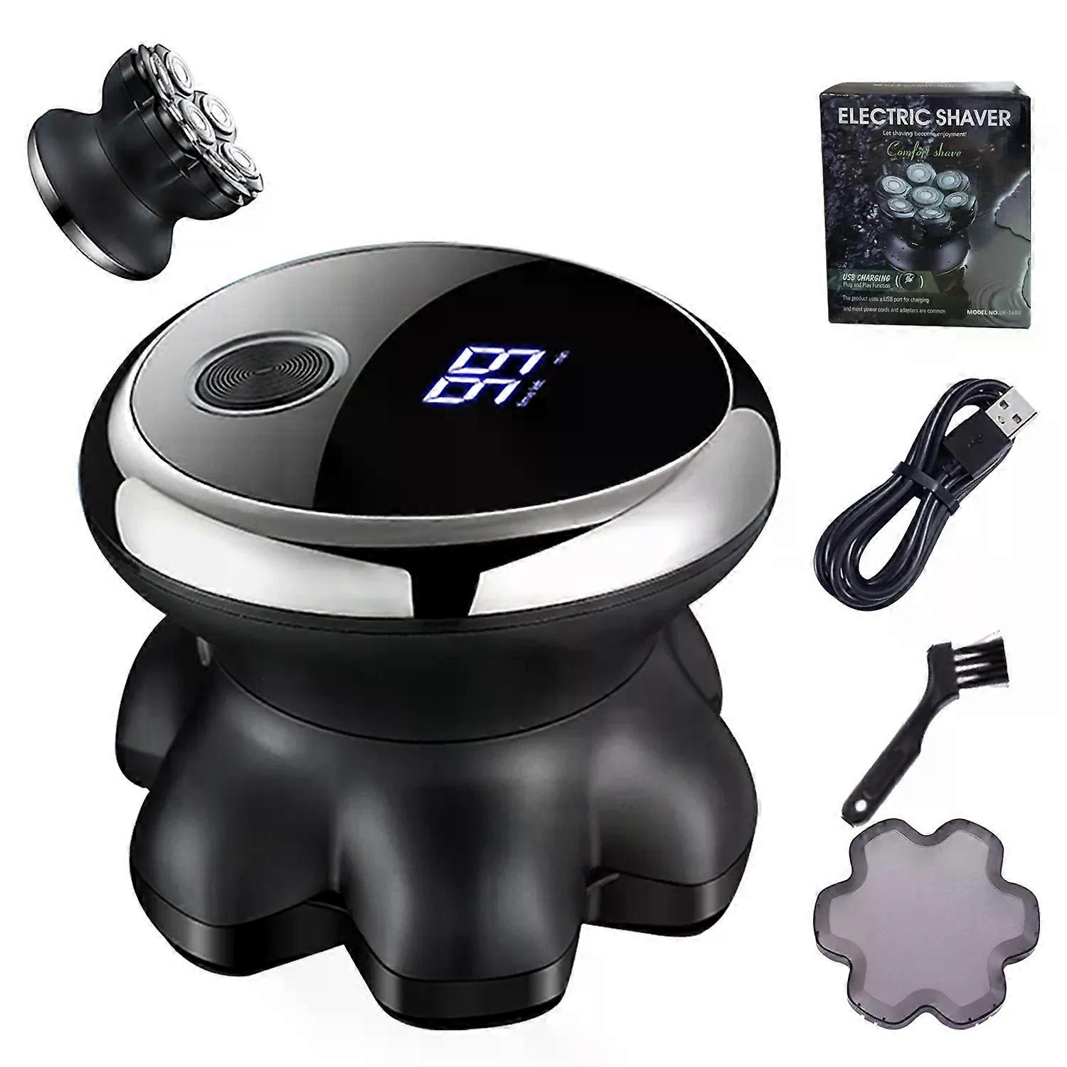 Golarki do głowy dla łysych mężczyzn Razor 7D USB Akumulatorowa bezprzewodowa maszynka do strzyżenia włosów Wyświetlacz LED na mokro / na sucho Golarka rotacyjna Maszynka do strzyżenia włosów