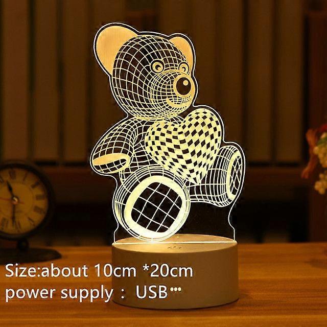 Romantic Love 3D Acrylic Led Lamp for Home Children's Night Light Table Lamp Birthday Party Decor Valentine's Day Fairy Lamp
