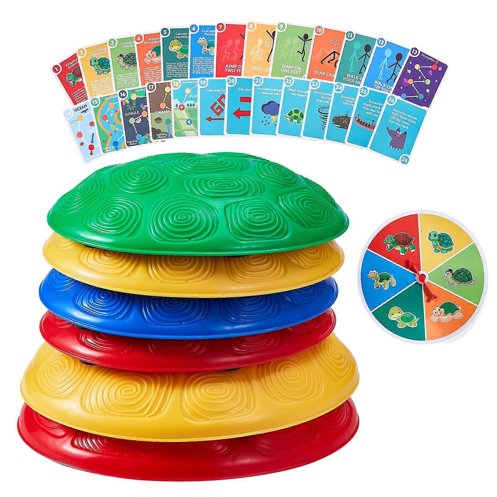 Turtle Balance Stepping Stones, 6 PCS, 220 lbs Kids Turtle Jumping Stones Steps Stones, Toddler Obstacle Course Coordination Game Toys