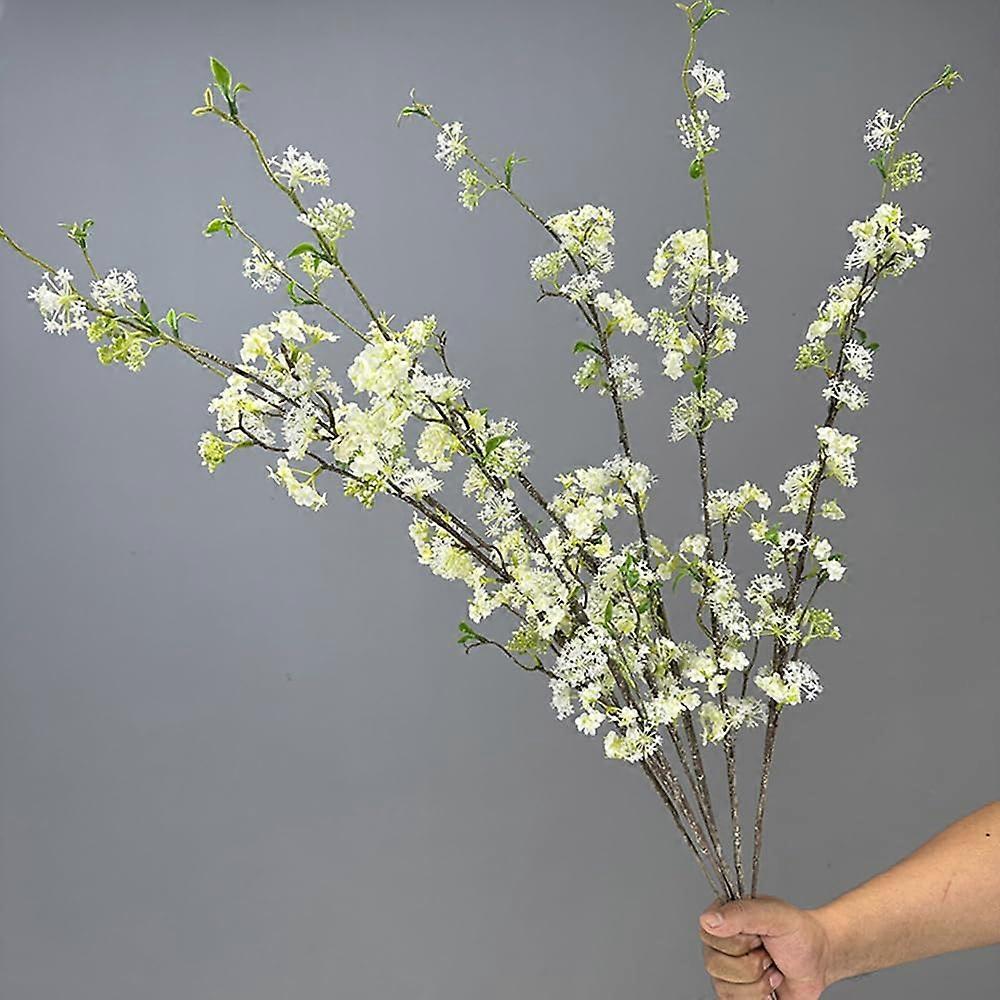 5Pcs Artificial White Winter Willow Flower Branches 41In Faux Greenery Stems Real Touch Twigs for Home Decor Centerpieces