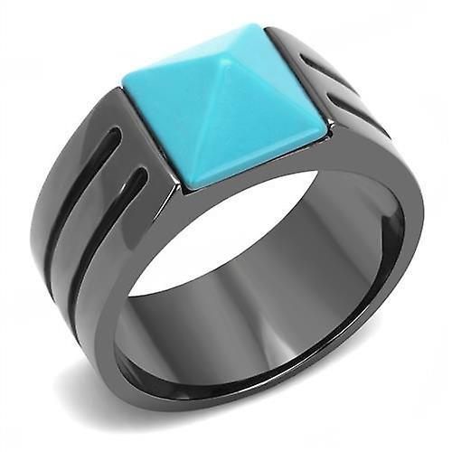 Gun Stainless Steel Ring Synthetic Sea Blue TK3074 for Men Style Light