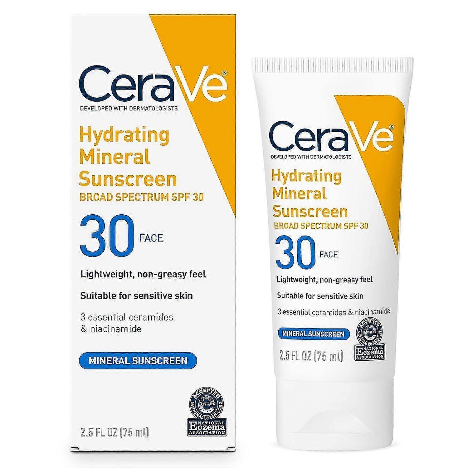 100% Mineral Sunscreen Spf 30, Face Sunscreen With Zinc Oxide Titanium Dioxide, Hyaluron