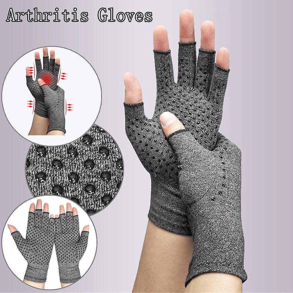 1 Pairs Arthritis Gloves Touch Screen Gloves Anti Arthritis Therapy Compression Gloves And Ache Pain Joint Relief Winter Warm-bh06-grey