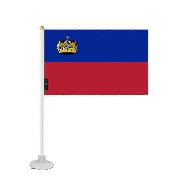 Flag - Liechtenstein - Mini - 14 x 21 cm - Suction cup - Durable polyester - Double-sided