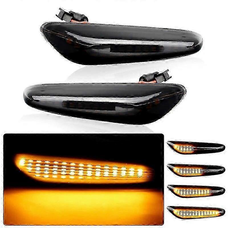 2pcs Led Side Marker Mirror Indicator Lamp Flowing Water Turn Signal Light Amber For Bmw E90 E91 E92 E93 E60 E87 E82 E61 E46