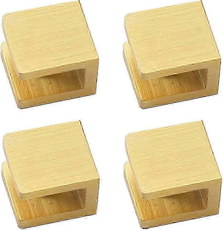 Pachet de 4 suporturi de raft cu clemă de sticlă aurie pentru sticlă de 8-10 mm, suport fără găurire