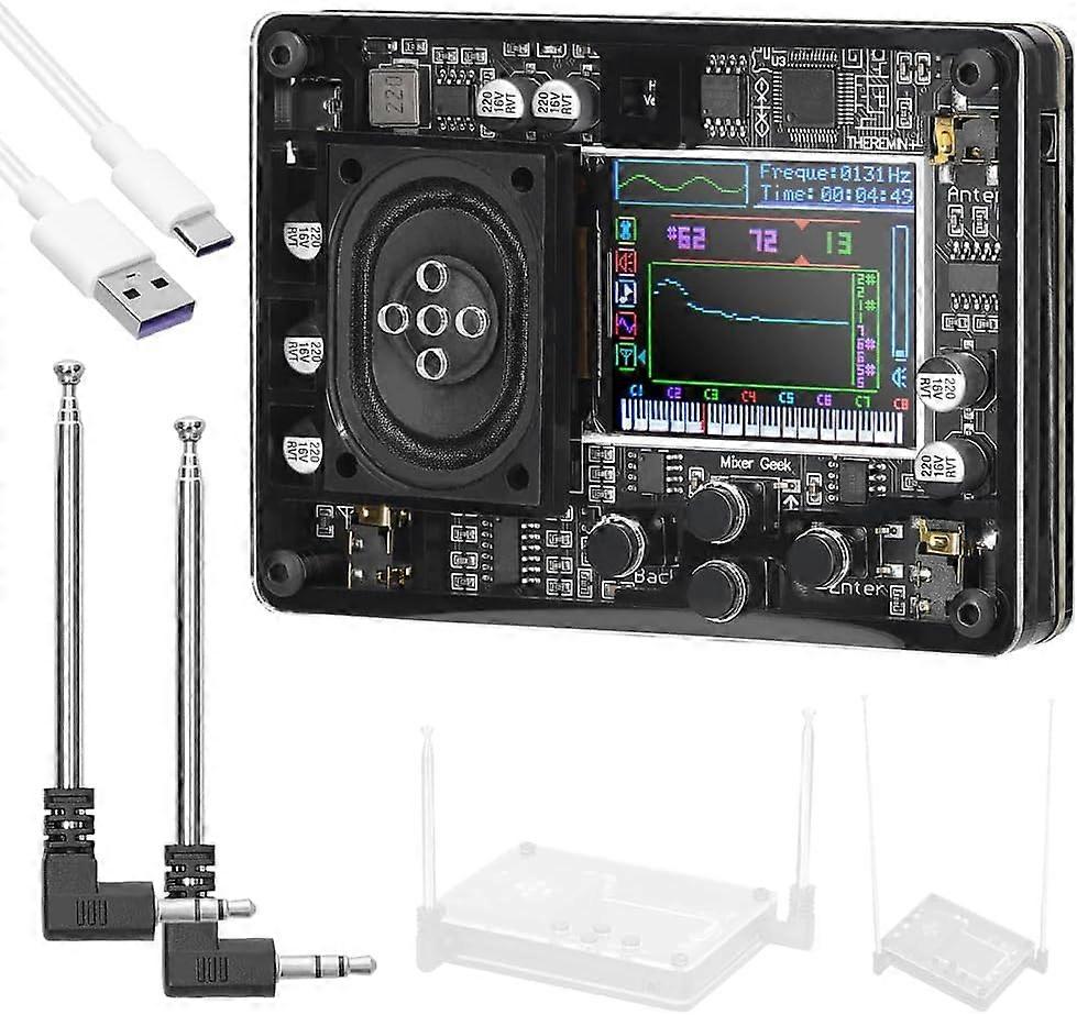 Mini Theremin Musical Instrument with TypeC Interface, 70 Tones, Color Screen, Gift