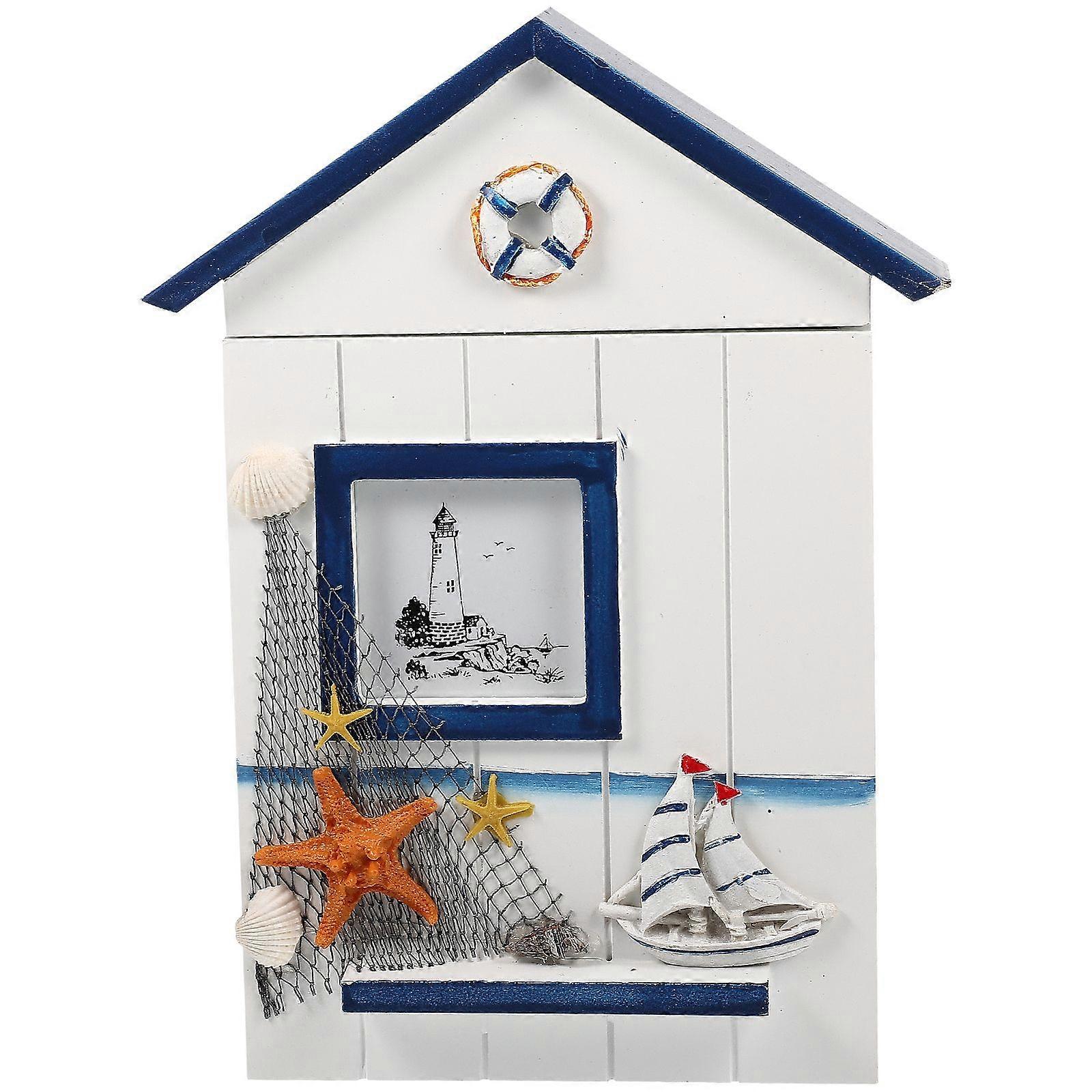 Delicate Wall Keychain Organizer Mediterranean Style Rustic Key Storage Case