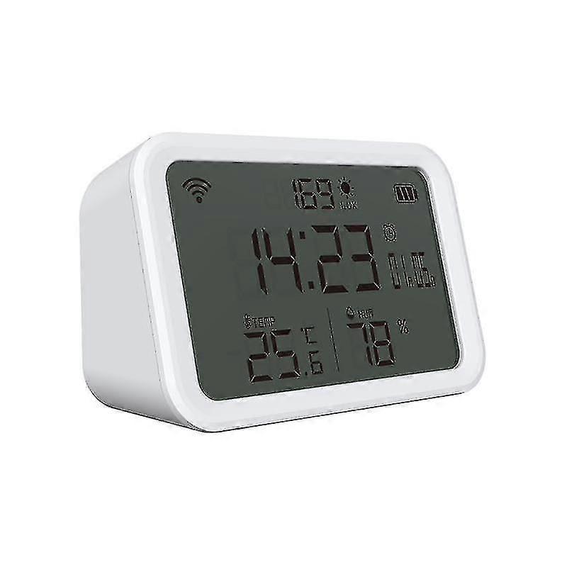 Tuya Wifi 4 In 1 Temperature And Humidity Sensor Smart Home Indoor Hygrometer Thermometer