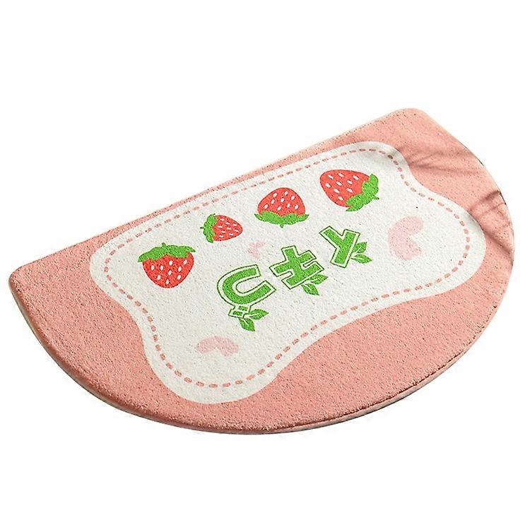 40*60cm Semicircle Bath Mat Furry Bathroom Rug Water Absorbent Floor Carpet
