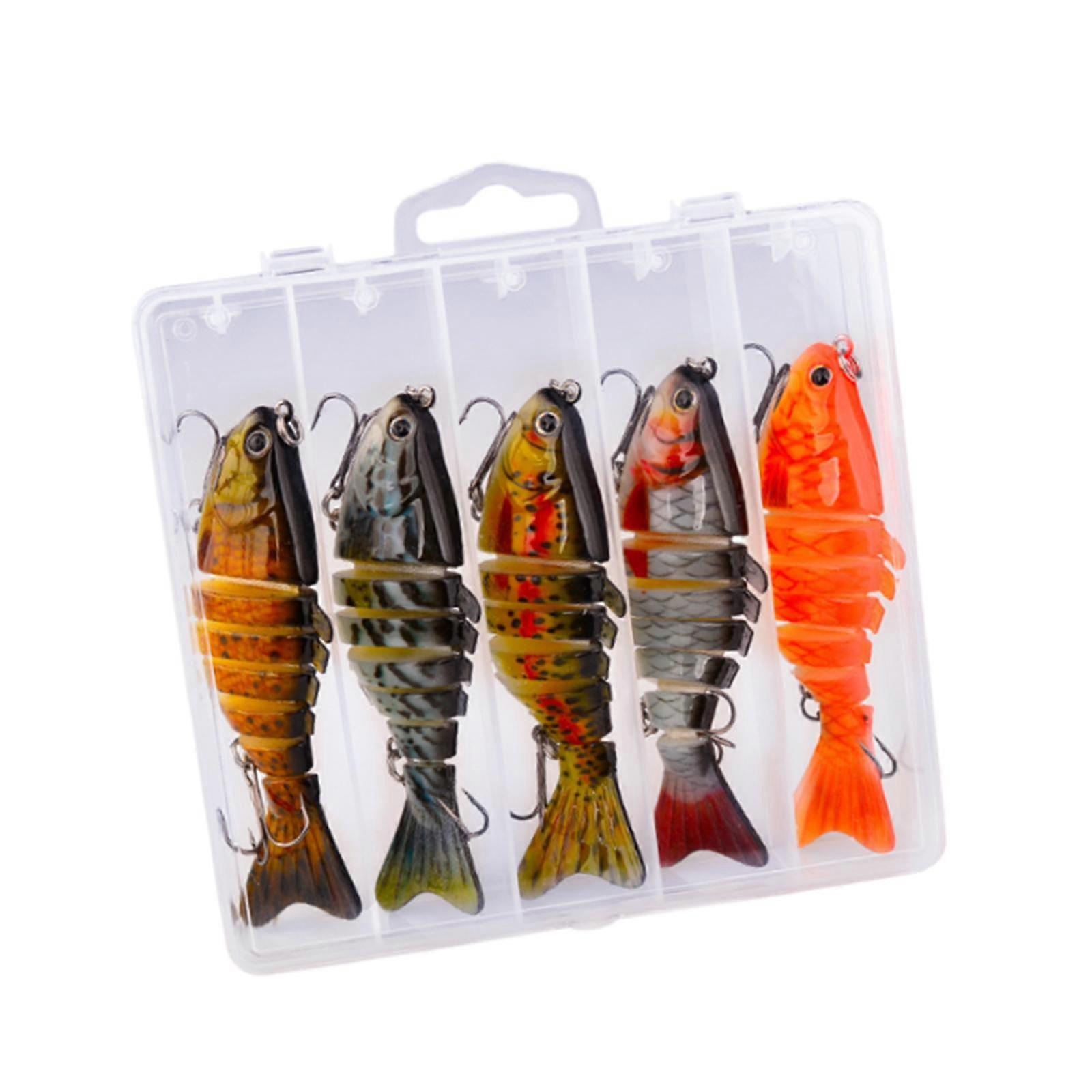 5Pcs Fishing Lures Lifelike 7 Segment Professional Multi Jointed Swimbaits