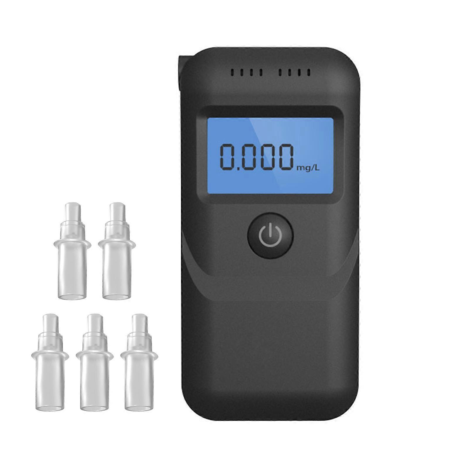 Portable Alcohol Breathalyzer High Precisions Alcohol Tester with Voice Prompt & Reusable Mouthpieces for Drivers