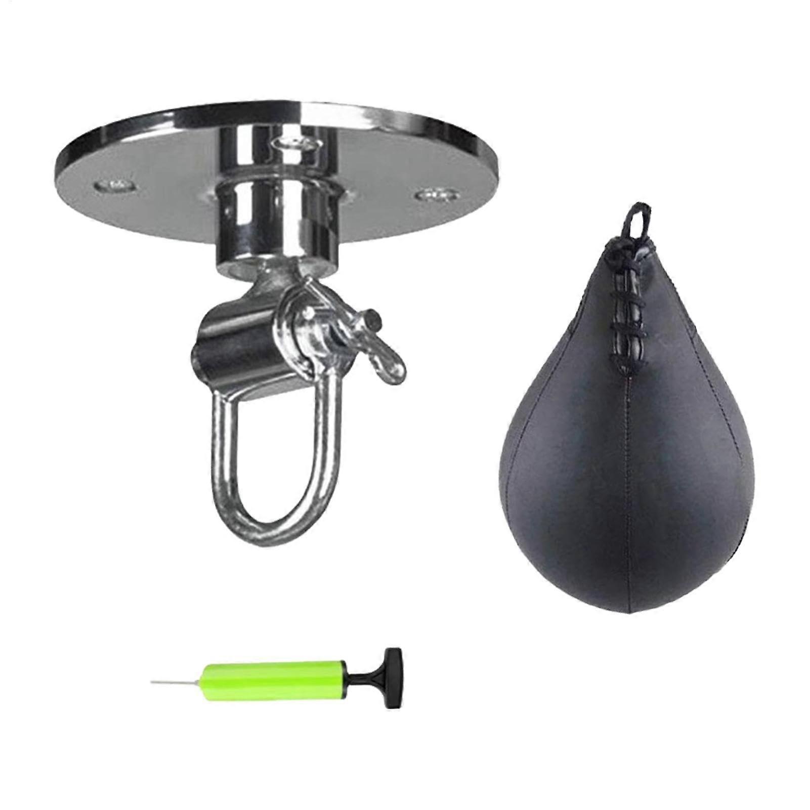Speed Bag, Pear Ball Punching Bag, Boxing Speed Bag and Swivel Set, Black