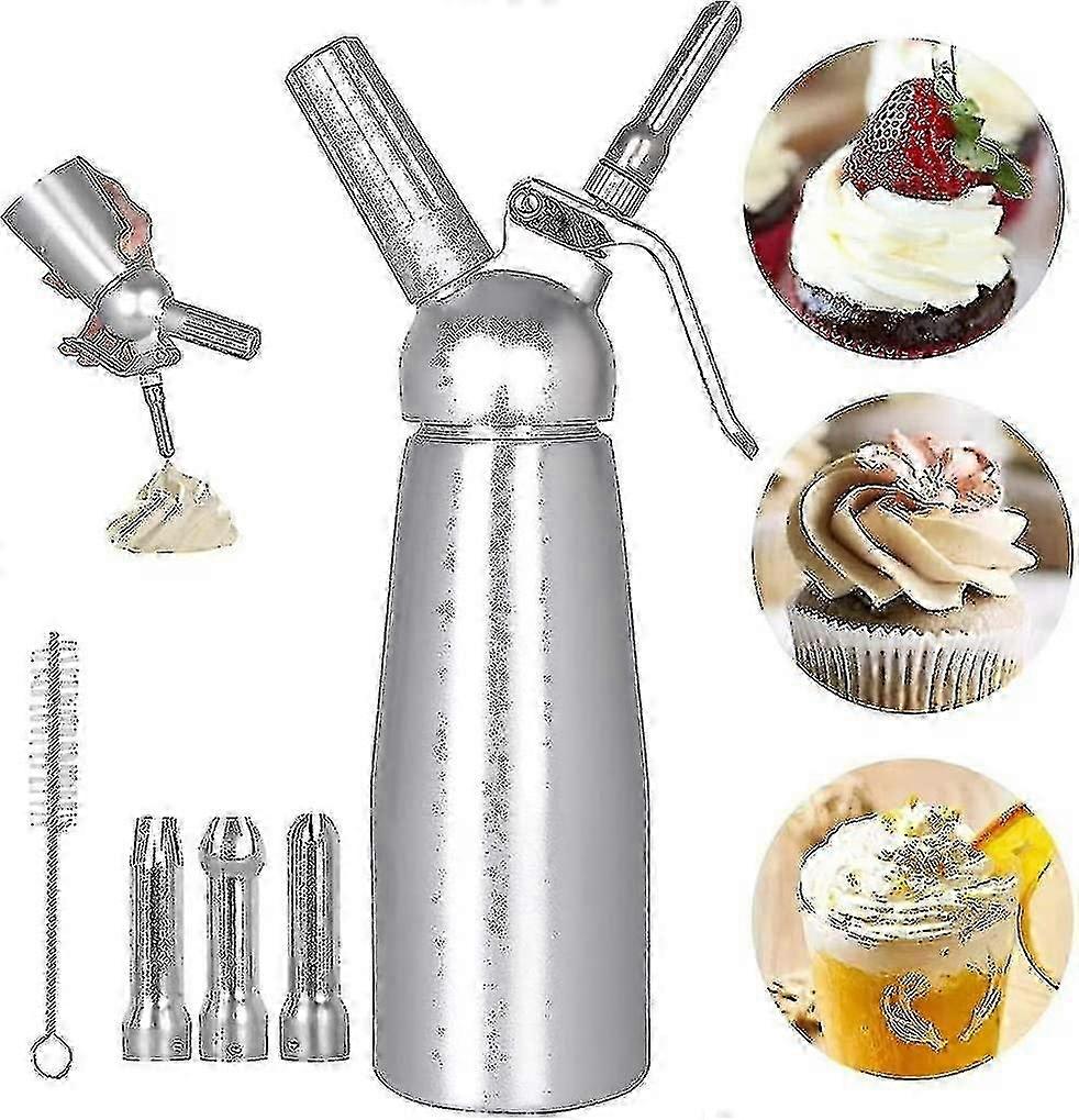 2023 ، سيفون كريمة مخفوقة احترافية 500 مل سيفون مطبخ كريمة مخفوقة مع 3 Xinmu من الفولاذ المقاوم للصدأ