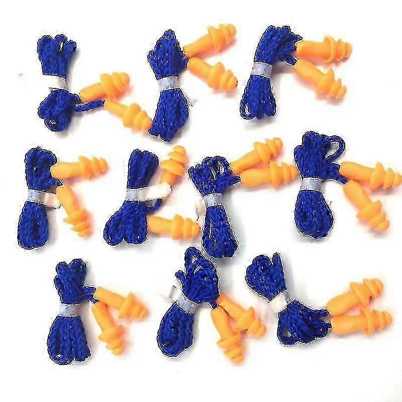 10 pairs of soft foam tapered ear plugs for travel and sleep noise reduction