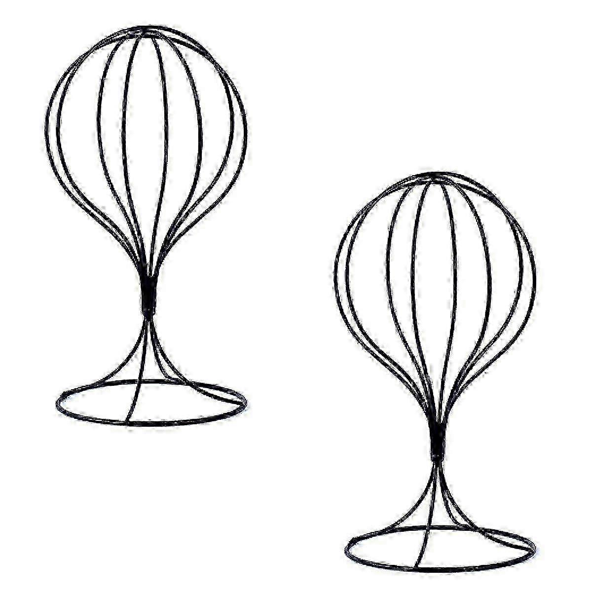 2 Modern Metal Hat Stands - Durable Cap Rack for Wigs & Hat Display